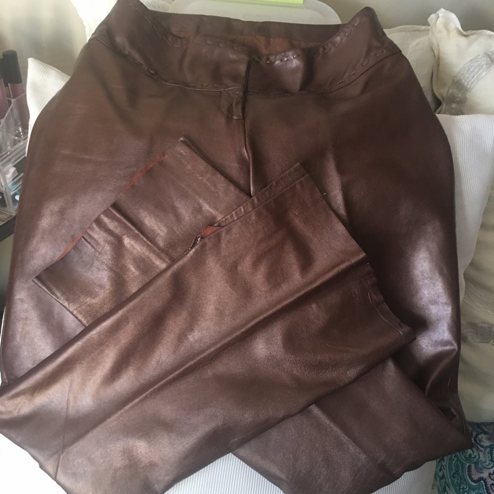 Cache’ 100# Bronze Leather pants